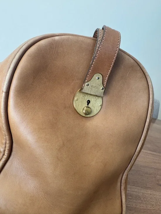 Vintage Gucci Leather Weekender Duffel Bag (project) - Picture 5 of 16